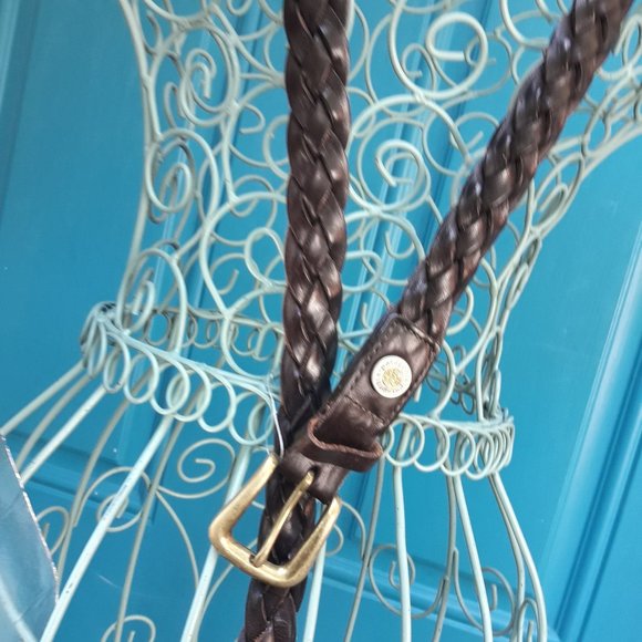 Genuine Leather Belt Mens Vintage Patagonia Braided Woven Real Leather - Picture 7 of 11